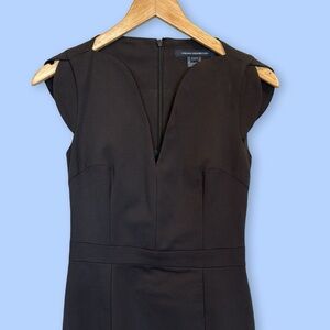 French Connection Black Cap Sleeve V-Neck Dress Women’s Size 2